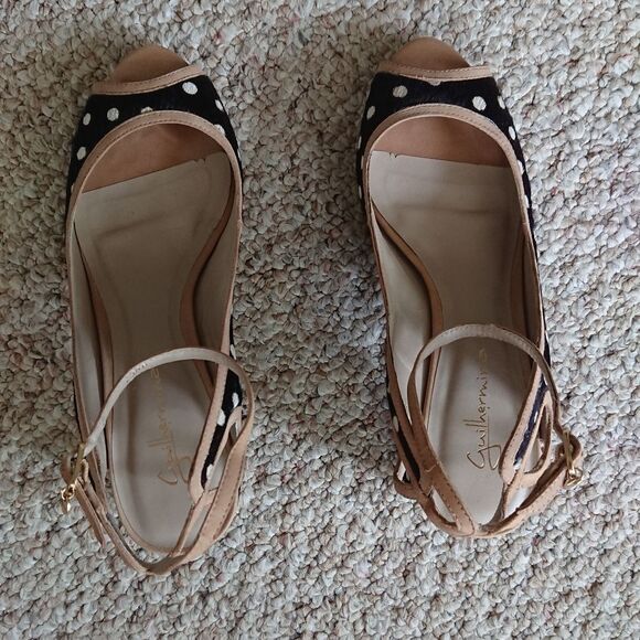 Anthropologie Guilhermina Rita Pony Hair Peep Toe heeled sandal size 6M - Picture 6 of 12